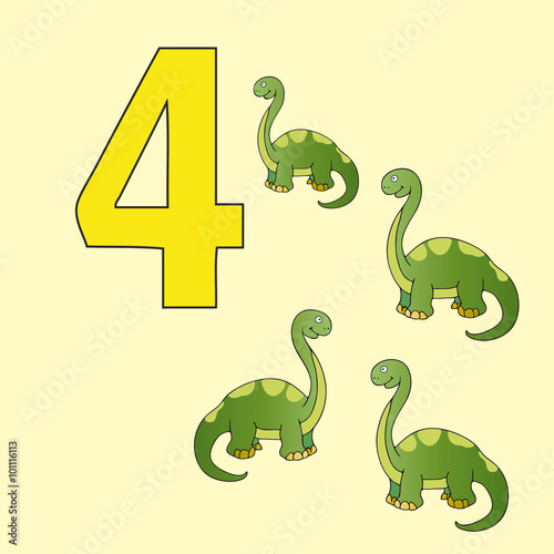 Number 4. Four dinosaur (Brachiosaurus).