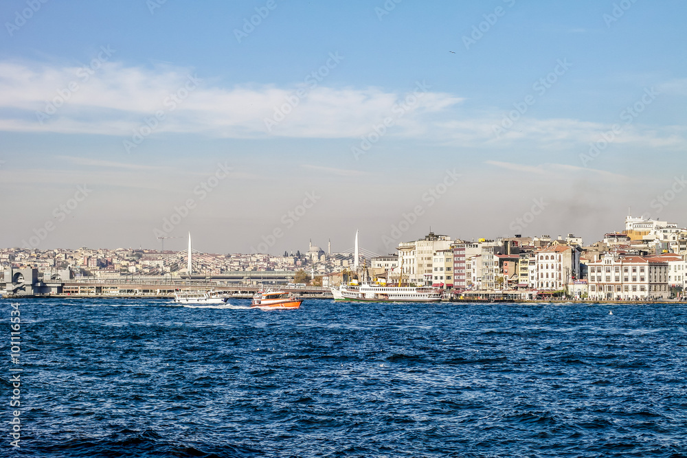 Istanbul view. Galata bridge.