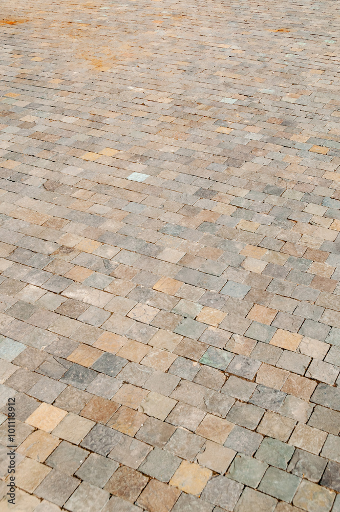 Plot of pavement covered by shungite slate cubes
