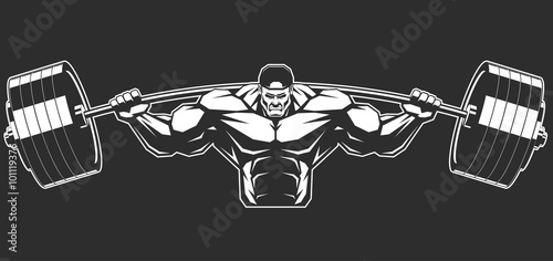 Bodybuilder with a barbell
