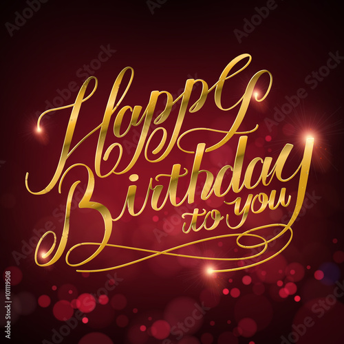 attractive Happy birthday calligraphy design