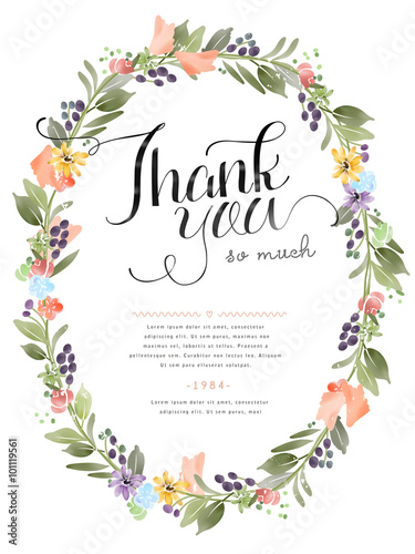 Thank you decorative calligraphy poster