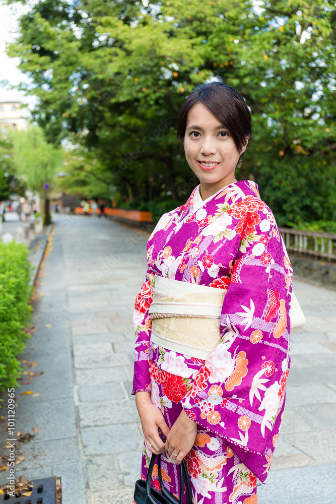 Young Woman with kimono dress