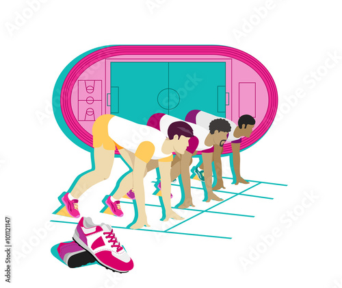 Track and Field Icon Flat Design