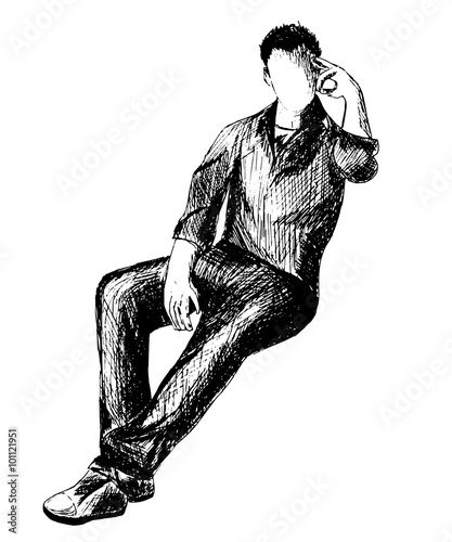 Man sketch hand drawn. Illustration vector
