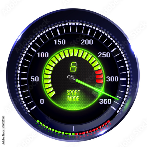Vector illuminated speedometer
