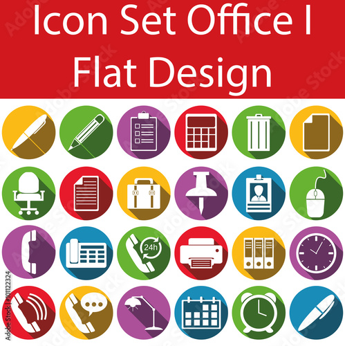 Flat Design Icon Set Office I