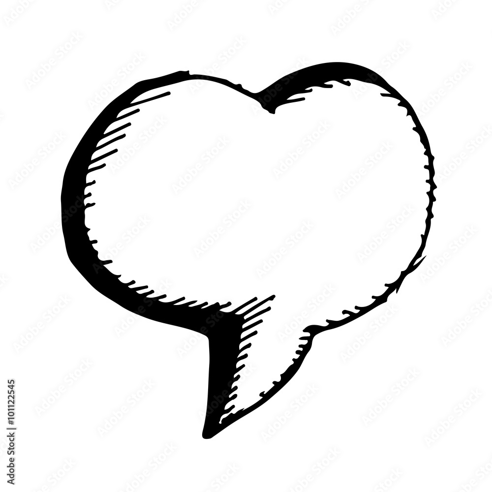 Speech bubble hand drawn Illustration symbol design Speech bubble hand drawn Illustration symbol design