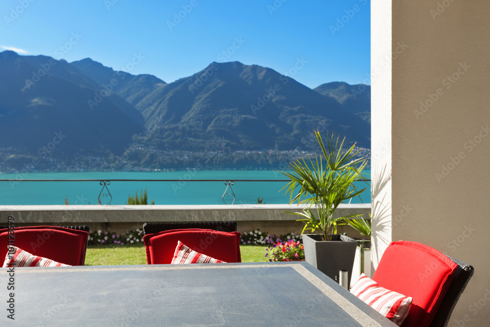 terrace with table and chairs