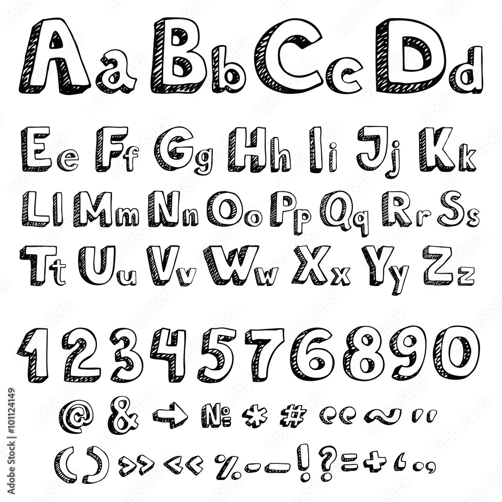 Hand drawing vector letters Hand drawing vector letters