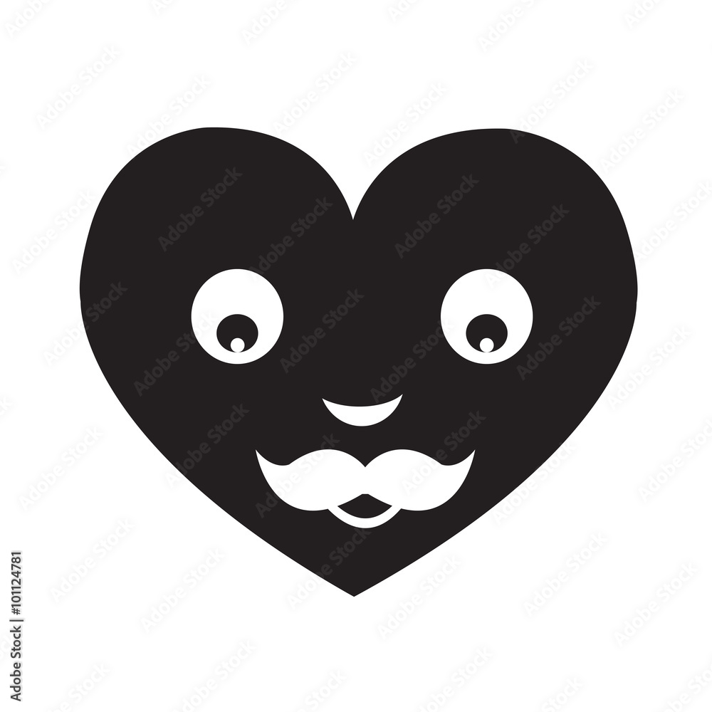 Heart Face Emotion Icon Illustration sign design Heart Face Emotion Icon Illustration sign design