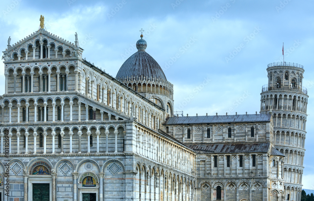Pisa Cathedral with the Leaning Tower of Pisa (Italy).