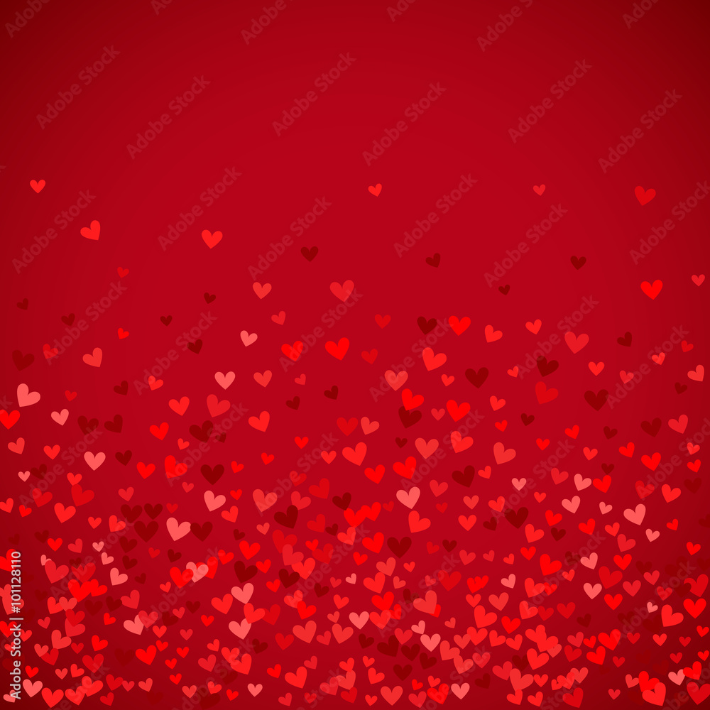 Romantic red heart background. Vector illustration