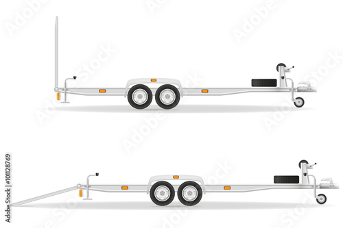 car trailer for transportation vehicles vector illustration photo