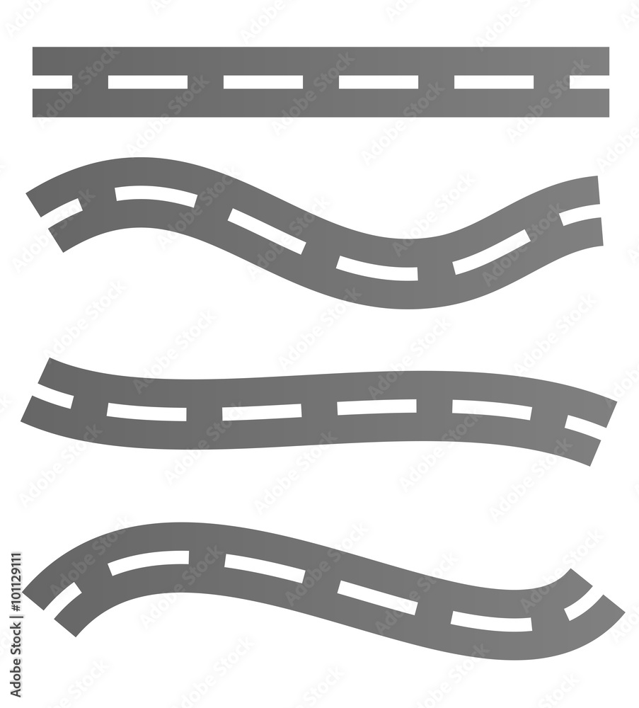 Fototapeta premium Road illustration isolated vector set