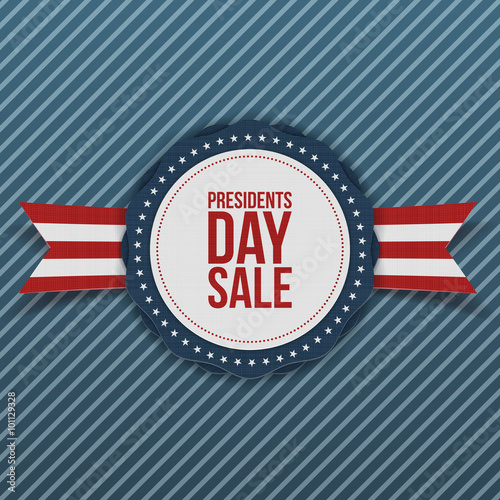 Presidents Day Sale white and blue Banner