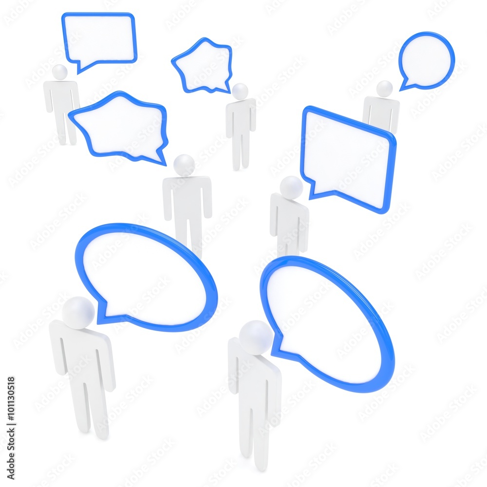 people with talk bubbles isolated over a white background people with talk bubbles isolated over a white background