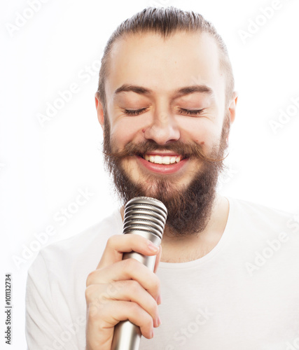 man with microphone