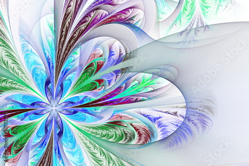 Diagonal symmetric multicolor fractal tracery. Collection - fros photo