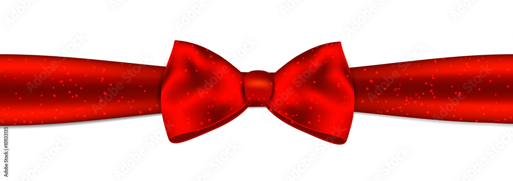 Red bow with horizontal ribbon Red bow with horizontal ribbon