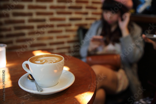 coffee on wood background