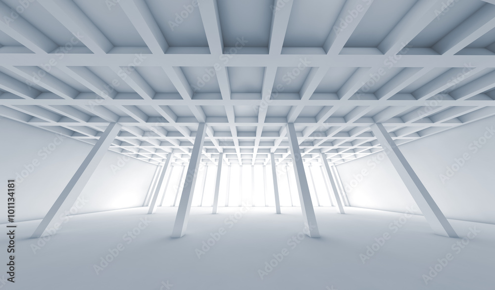 Obraz premium Abstract architecture, empty white room 3d