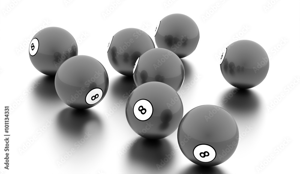 Eight Ball on a plain white background Eight Ball on a plain white background