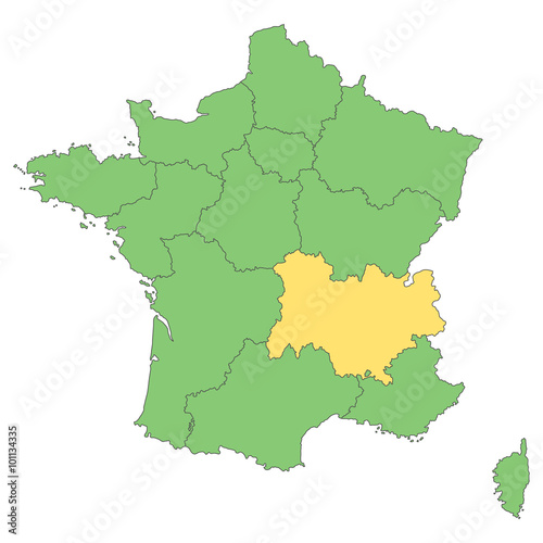 Frankreich - Auvergne-Rh  ne-Alpes  Vektor in Gr  n 