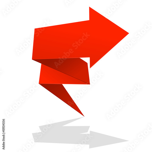Red folded arrow icon - market rise symbol