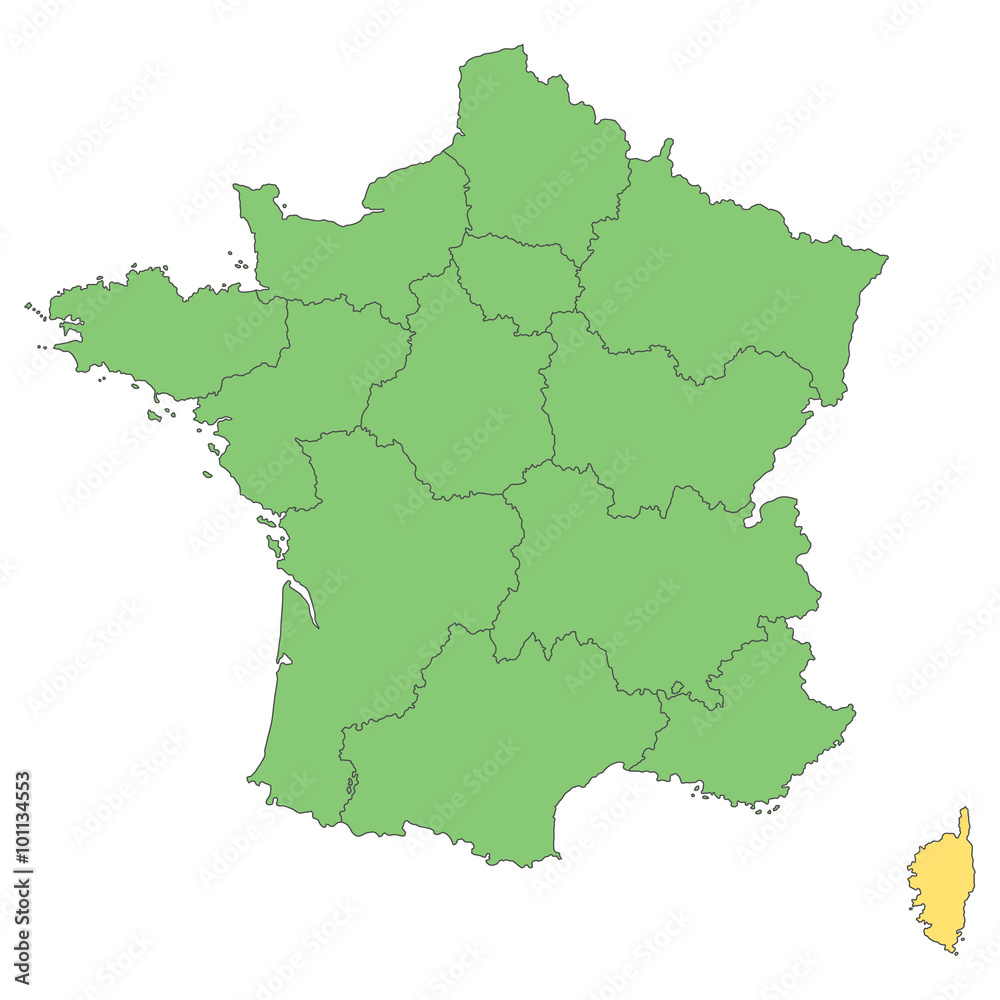 Frankreich - Korsika (Vektor in Grün)