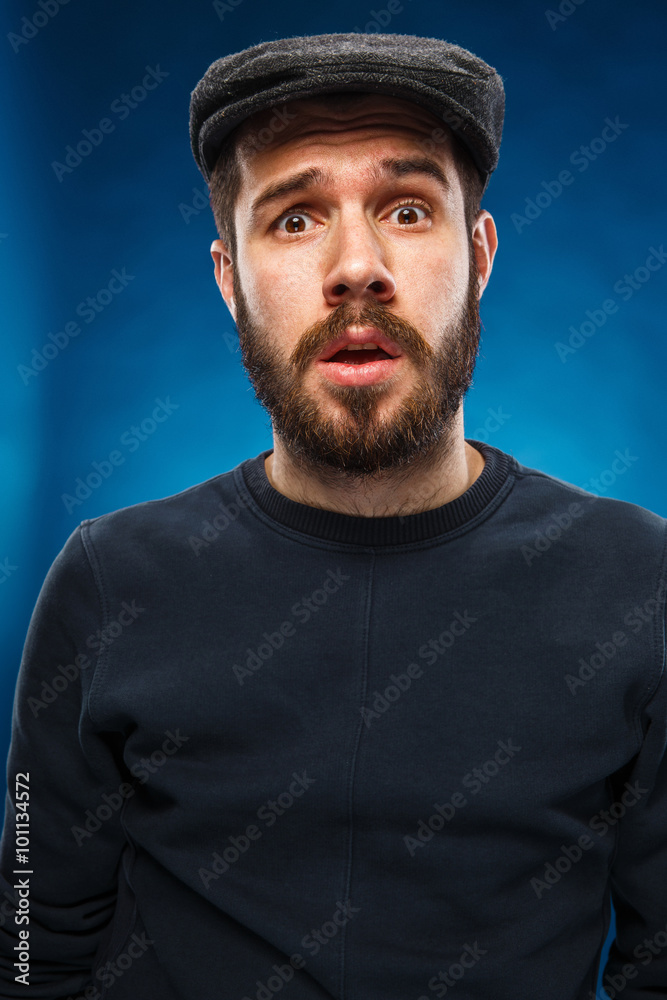 The portrait of a young beautiful surprised man The portrait of a young beautiful surprised man