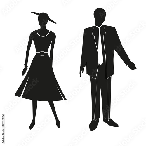 sign black silhouettes of a man and woman