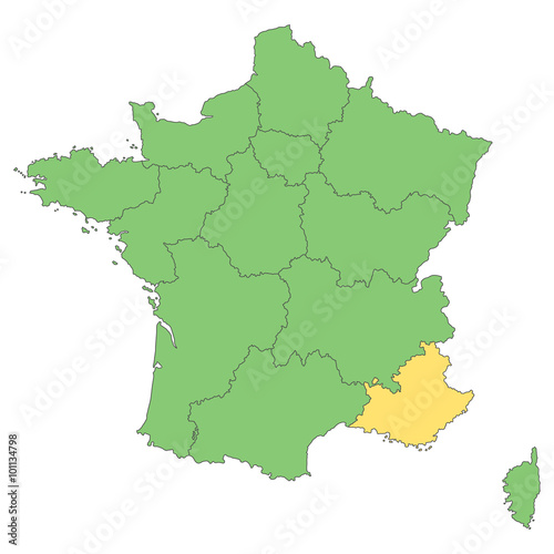 Frankreich - Provence-Alpes-C  te d Azur  Vektor in Gr  n 
