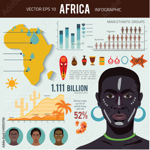 Africa - infographics with data icons,