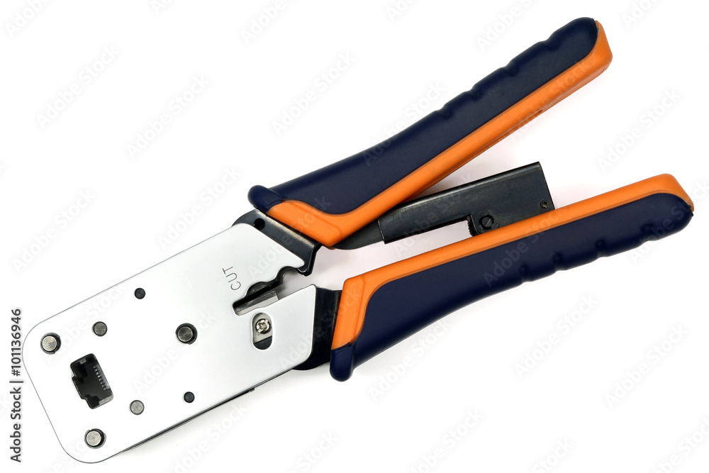 Krimper for wires isolated on the white background