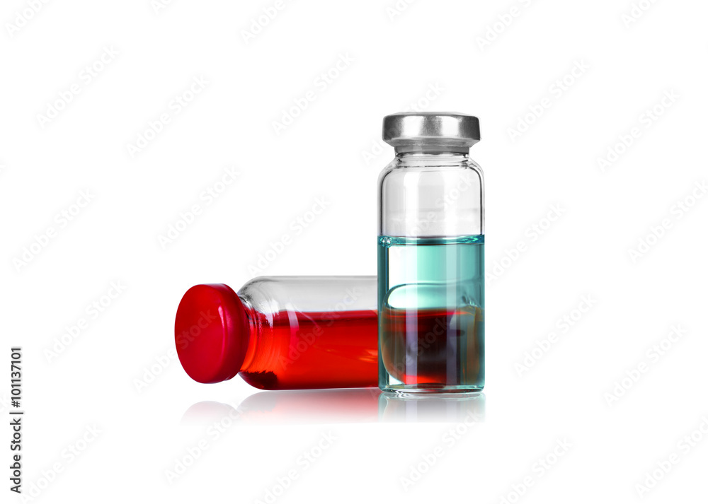 Medical ampoules isolated on white Medical ampoules isolated on white