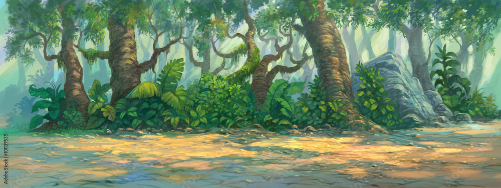 Obraz premium malowanie tła lasu
