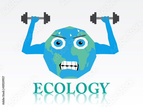 Planet earth character bodybuilding background