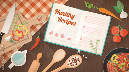 Healthy recipes cookbook photo