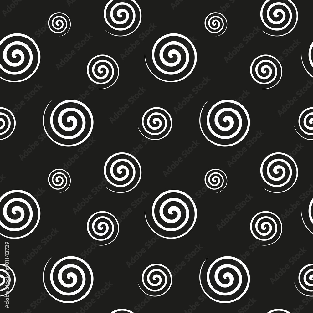 Spiral monochrome seamless texture illustration 