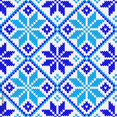 Nordic ornament knitting seamless texture illustration 