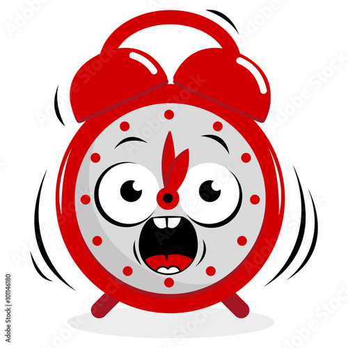 Cartoon ringing alarm clock. Vector illustration