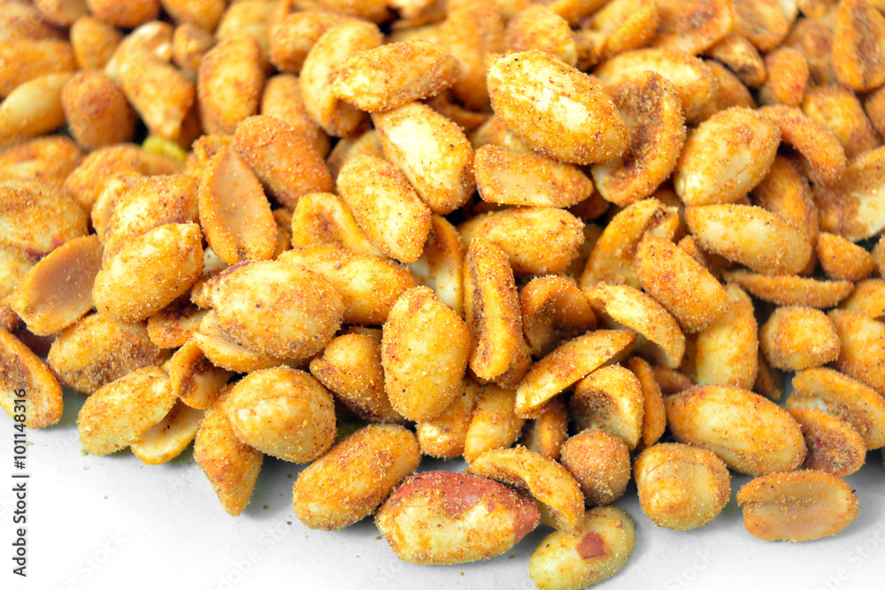 Fried peanut isolated on white background Fried peanut isolated on white background