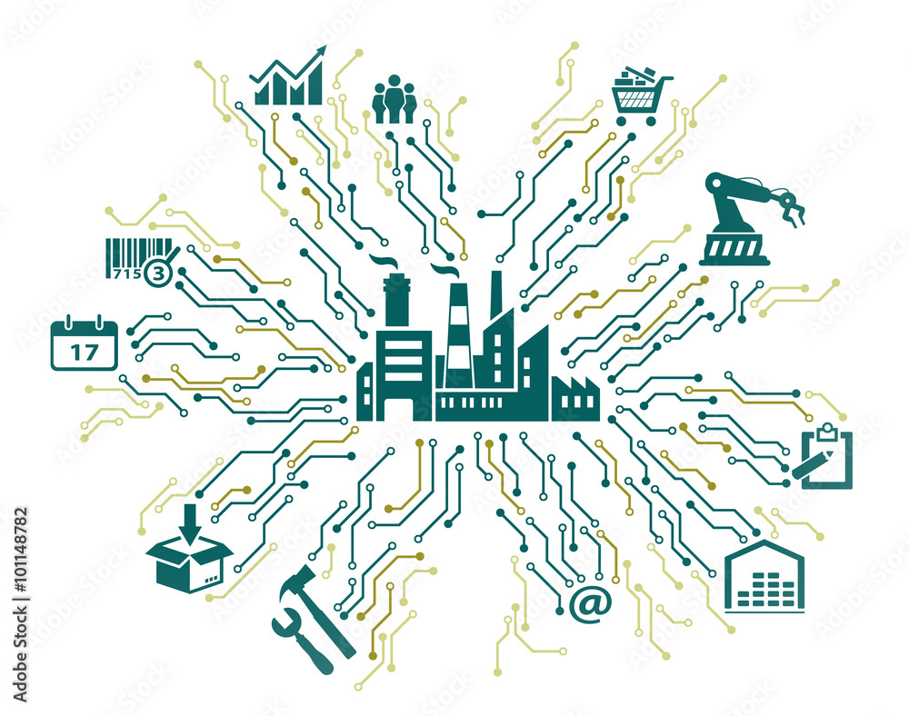 smart factory - interactive business concept smart factory - interactive business concept