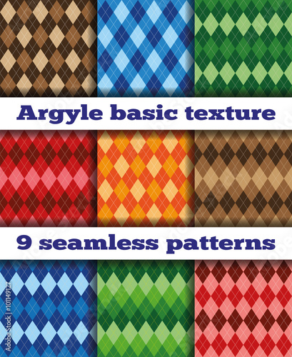 Set Argyle seamless texture illustration