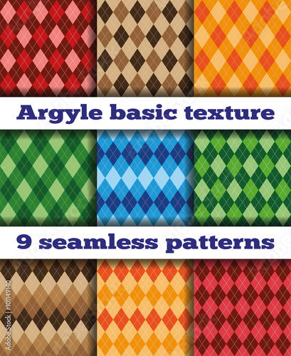 Set Argyle seamless texture illustration