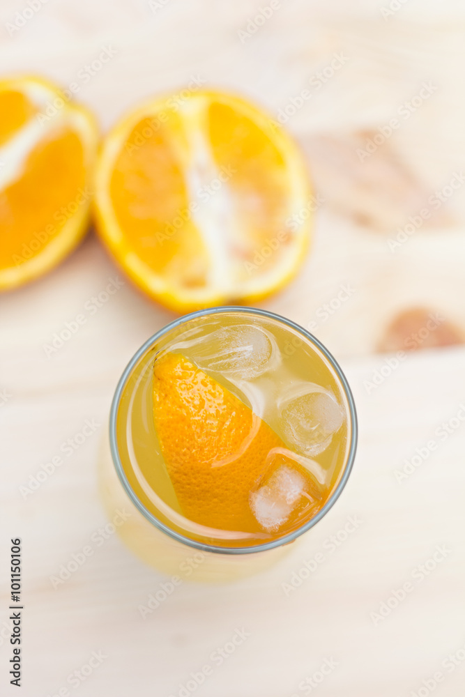 Lemonade with orange and spices on the table Lemonade with orange and spices on the table