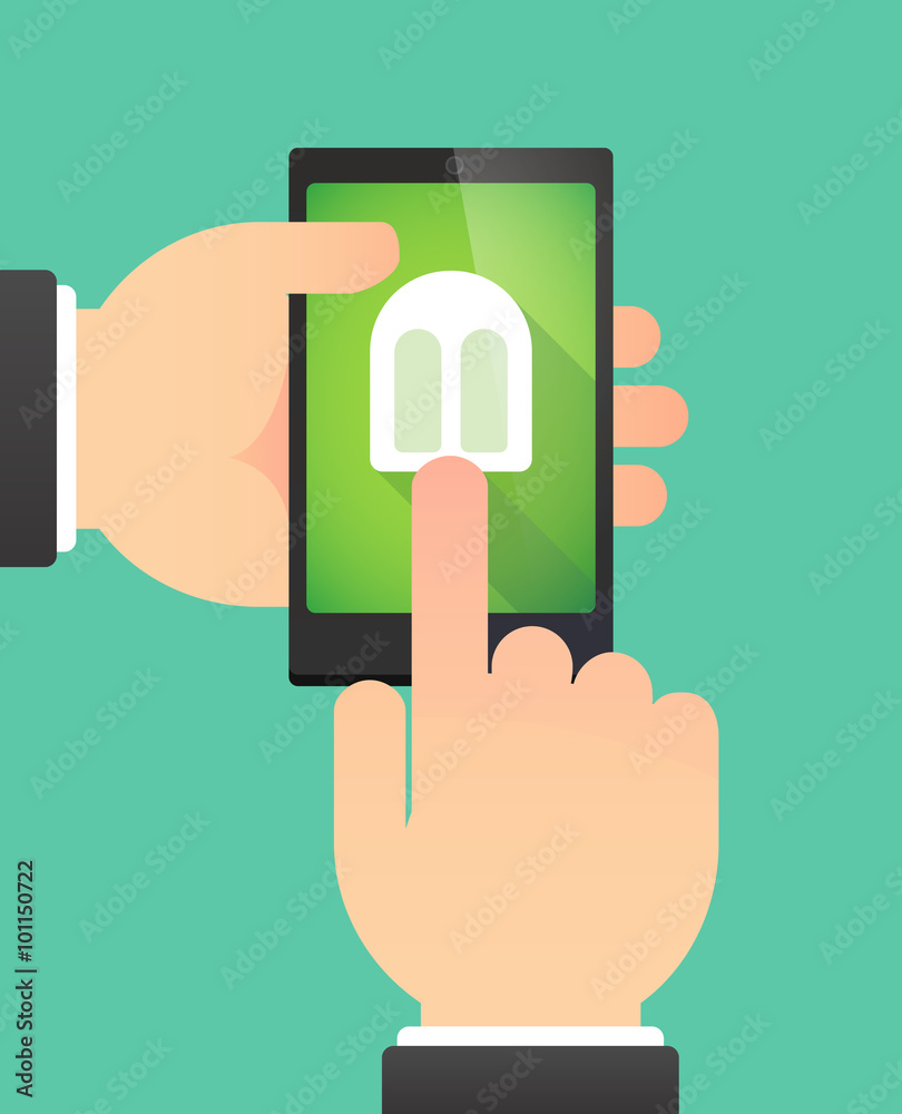 Man using a phone showing an ice cream Man using a phone showing an ice cream