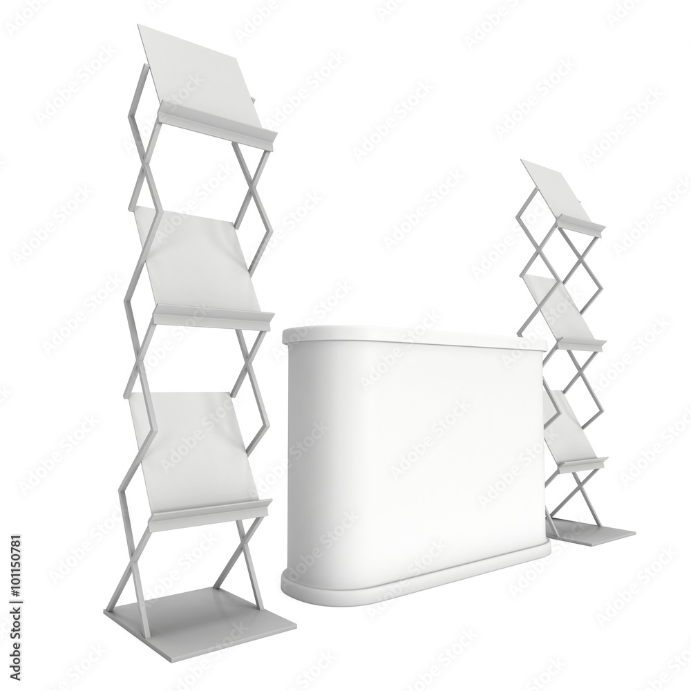 Fototapeta premium Trade show booth and magazine rack