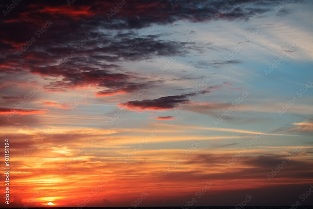Fototapeta premium dramatic sky at sunset in Sardinia